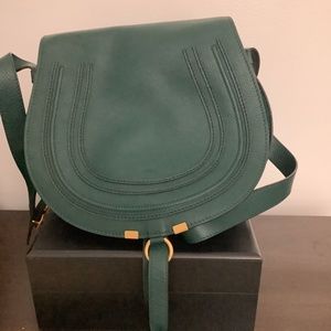 Chloe Medium Marcie Leather Crossbody Bag (Rain Forest)